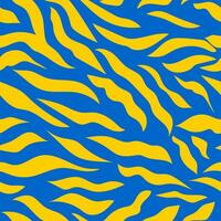 Gelb wellig Streifen auf ein Blau Hintergrund. nahtlos modern Zebra Muster zum modisch texturiert Stoffe, Papier. Vektor. vektor