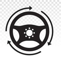 Auto oder Automobil Lenkung Rad oder Fahren Rad eben Symbol vektor