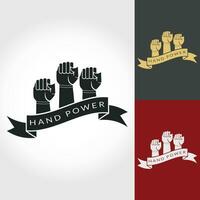 hand kraft logotyp design, knytnävs-vektor vektor