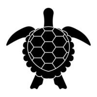 hav sköldpadda eller marin sköldpadda topp se platt ikon för appar och webbplatser vektor