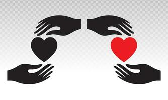 Hand halten Herz eben Symbol zum Gesundheitswesen Apps und Webseite vektor