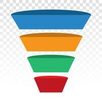 försäljning leda omvandling halv tratt ikon för presentation appar och webbplatser vektor