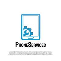 telefon service logotyp med rycka begrepp. framtida teknologi ikon. smartphone. illustration element-vektor vektor