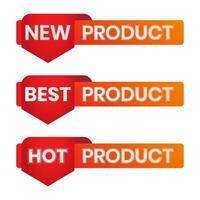 ny produkt, varm produkt och bäst produkt band baner märka ikon för webbplatser vektor