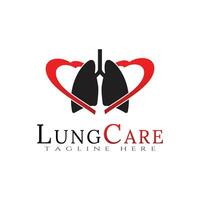 Lunge Pflege Logo Design, Gesundheitswesen und medizinisch Symbol -Vektor vektor