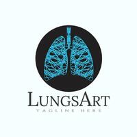 Lunge Logo mit Kunst Design, Gesundheitswesen und medizinisch Symbol -Vektor vektor