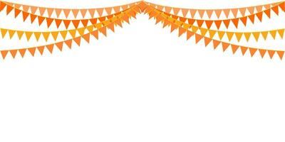 das Orange Ton Farbe von Girlande, Ammer Flaggen. Banner Hintergrund. November, Party, Halloween, Gruß, Party, Oktober, Sommer, danken geben, fallen, Ernte,, Schaltkreis, Spielplatz, Herbst Konzepte. vektor