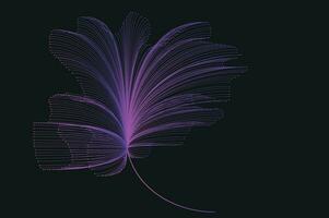 abstrakt linje konst neon lutning vektor design i de form av en blomma