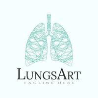 Lunge Logo mit Kunst Design, Gesundheitswesen und medizinisch Symbol -Vektor vektor