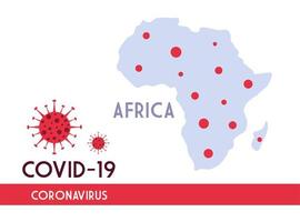 afrikakarta med förökning av covid 19 vektor