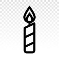 Kerzenlicht Linie Kunst Symbol zum Apps und Websites vektor