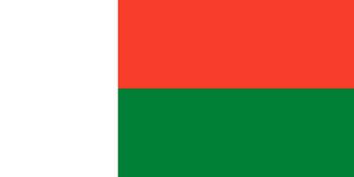 de nationell flagga av de republik av madagaskar är isolerat i officiell färger. vektor