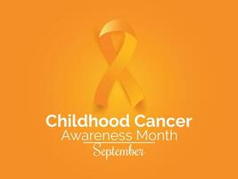 September ist Kindheit Krebs Bewusstsein Monat Hintergrund Vorlage. Banner, Plakat, Karte, und Poster Design Vektor. vektor