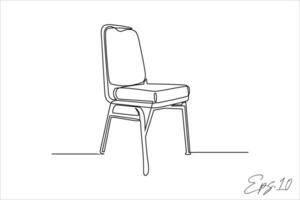 kontinuerlig linje stolar vit bakgrund vektor