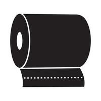 Badezimmer oder Toilette Gewebe Papier rollen eben Symbol zum Apps und Websites vektor