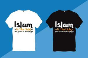 islam är de ljus den där guider oss genom liv islamic Citat t skjorta vektor