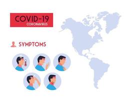 infografisk med symtom på koronavirus vektor