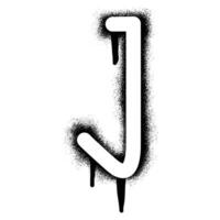 Alphabet Brief j Schablone Graffiti mit schwarz sprühen Farbe vektor