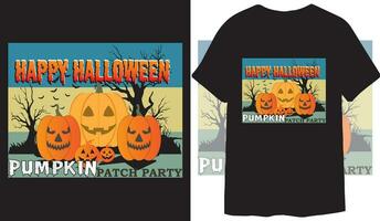 Lycklig halloween fest fester t- skjorta design vektor