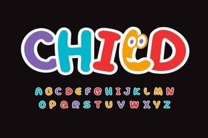 Kinderbuchstaben eingestellt. helles buntes Alphabet. lustige Schriftart für Geburtstag, Kinderspielzeug, Schullogos oder Kunstbanner. Vektor-Typografie-Design aus der Kindheit vektor