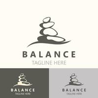 Balance Stein Logo Massage Stein Yoga, Felsen Anordnung zum Spa und Gesundheit Meditation Symbol vektor