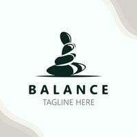 Balance Stein Logo Massage Stein Yoga, Felsen Anordnung zum Spa und Gesundheit Meditation Symbol vektor