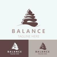 Balance Stein Logo Massage Stein Yoga, Felsen Anordnung zum Spa und Gesundheit Meditation Symbol vektor