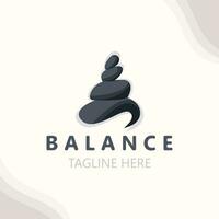 Balance Stein Logo Massage Stein Yoga, Felsen Anordnung zum Spa und Gesundheit Meditation Symbol vektor