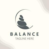 Balance Stein Logo Massage Stein Yoga, Felsen Anordnung zum Spa und Gesundheit Meditation Symbol vektor