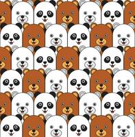 Karikatur Muster von Bären und Pandas gefüttert hoch, Dort sind Sonne Bären, Polar- Bären und Panda vektor