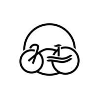 Fahrrad Logo, einfach minimalistisch Design, Sport Transport Vektor, Illustration Silhouette Vorlage vektor