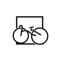 cykel logotyp, enkel minimalistisk design, sport transport vektor, illustration silhuett mall vektor