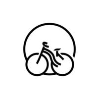 cykel logotyp, enkel minimalistisk design, sport transport vektor, illustration silhuett mall vektor