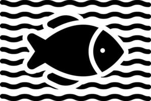 solide Symbol zum Fisch vektor