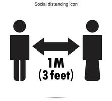 social avstånds ikon, vektor illustration.