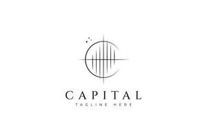 Logo Brief c zum Hauptstadt Geschäft Austausch Balance Bewertung Fachmann Finanzen befürworten Feste Konstruktion Industrie vektor