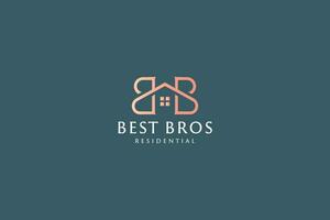 doppelt Brief b und Zuhause Logo Konzept zum Geschäft echt Nachlass Eigentum und Wohn vektor