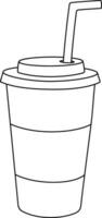 Einweg Plastik oder Karton Tasse Hand Zeichnung Vektor Illustration isoliert auf Weiß Hintergrund