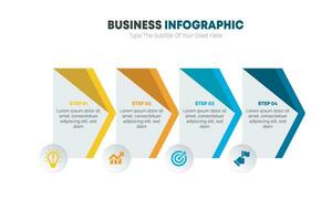 företag infographics element med numrerad pil text fält i lutning färger vektor