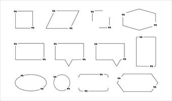 Citat låda ram stor uppsättning för de bra design. färgad tom mall Citat text låda design Citat vektor