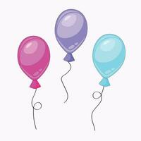 färgrik födelsedag ballonger på en vit bakgrund. vektor