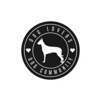 Hund Liebhaber Vektor Logo Vorlage. Logo zum Hund und Haustier Liebhaber Forum oder Gemeinschaft.