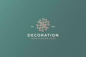 Jahrgang Blumen- aufwendig und dekorativ Zeichen Symbol Mode Schönheit Kunst kreativ Logo vektor