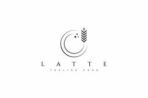 abstrakt kaffe affär bricka modern logotyp unik latte konst företag dryck. vektor