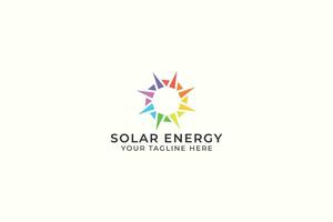 Geschäft bunt Kreis Zeichen Symbol Solar- Energie Zusammenarbeit Gesellschaft Logo vektor
