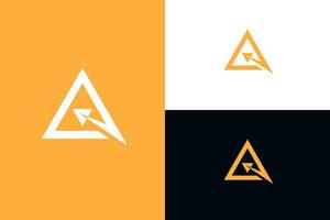 brev en med triangel form och abstrakt pil logotyp begrepp vektor