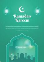 Ramadan Poster Moschee Hintergrund Vorlage Glas morph Design Konzept vektor