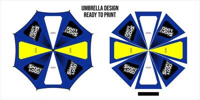 paraplyer design, topp se på vit bakgrund, öppnad runda regn paraply utskrift vektor illustration