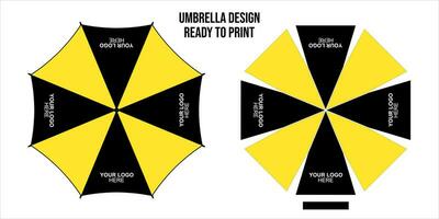 Regenschirme Design, oben Aussicht auf Weiß Hintergrund, geöffnet runden Regen Regenschirm Drucken Vektor Illustration