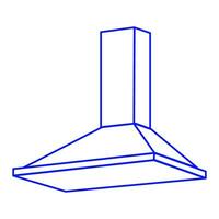 Blau Küche Extraktor Ventilator Symbol isoliert auf Weiß Hintergrund. Kocher Haube. Küche Auspuff. Haushalt Gerät. zufällig dynamisch Formen. Vektor Illustration. editierbar Schlaganfall.